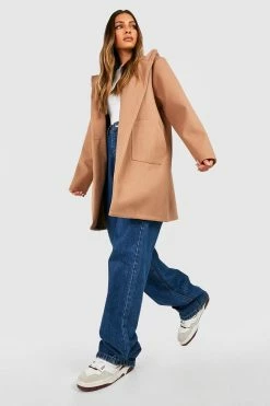 Brand new ???? Wool Look Hooded ???? Coat Camel ????