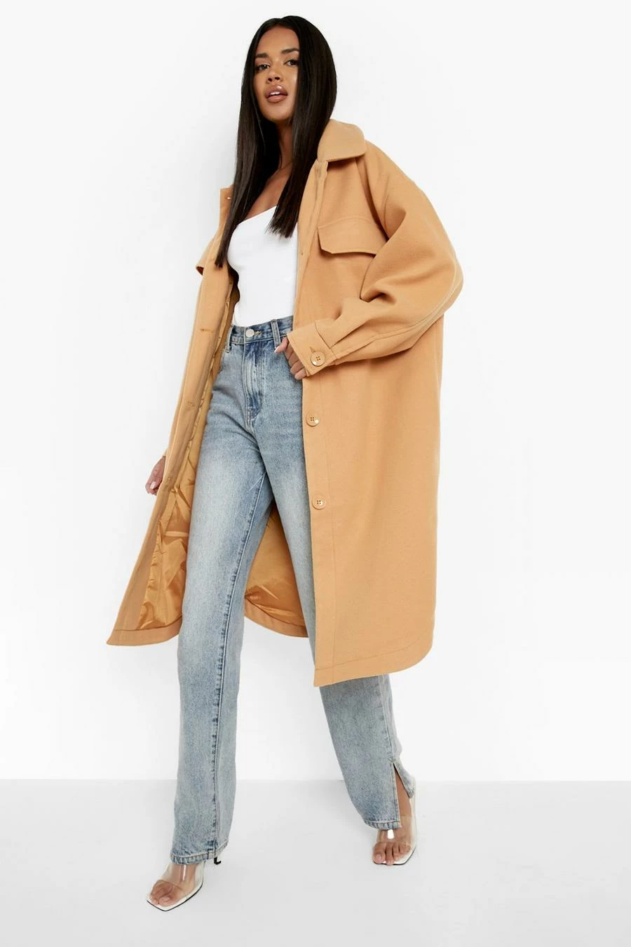 New ???? Wool Look Longline Shacket Camel ???? 1 New ???? Wool Look Longline Shacket Camel ????