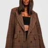 Best reviews of ???? Chocolate Tonal Oversized Check Blazer Chocolate ????