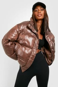 Best deal ❤️ Cire Funnel Neck Puffer Jacket Chocolate ✔️