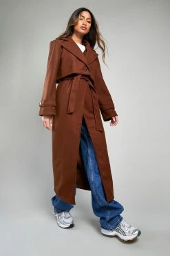 Best reviews of ???? Wool Look Oversized Trench ???? Coat Chocolate ????