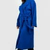 Deals ???? Plus Wool Look Belted Trench ???? Coat Cobalt ✨