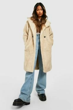 Promo ???? Oversized Teddy Faux Fur ???? Coat Cream ✔️