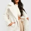 Hot Sale ❤️ Petite Oversized Collar Luxe Faux Fur ???? Coat Cream ????