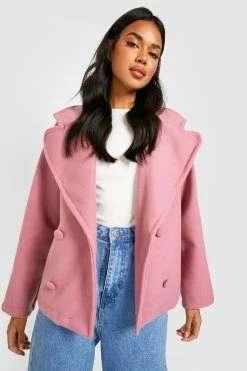 Wholesale ???? Double Breasted Wool Jacket Dusky Pink ????