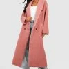 Best deal ???? Textured Wool Look Double Breasted ???? Coat Dusky Pink ????