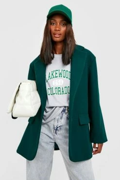 Promo ???? Oversized Slouchy Wool Look Blazer Forest ????