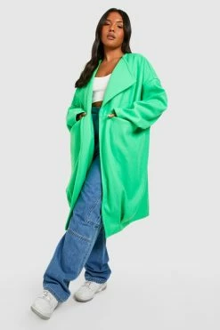 Buy ✨ Plus Premium Wool Look Oversized Cocoon ???? Coat Green ????