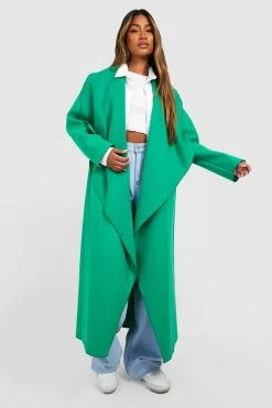 Budget ???? Super Oversized Waterfall Wool Look ???? Coat Green ⭐
