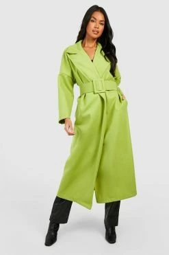New ???? Wool Look Oversized Belted ???? Coat Green ????