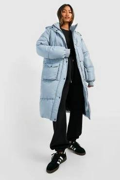 Discount ???? Longline Hooded Puffer Grey ????