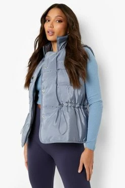 Hot Sale ???? Tall Popper Detail Vest Grey ⌛