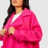 Wholesale ✔️ Petite Premium Wool Look Oversized ???? Coat Hot Pink ????