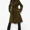 Buy ???? Belted Wool Look Robe ???? Coat Khaki ????