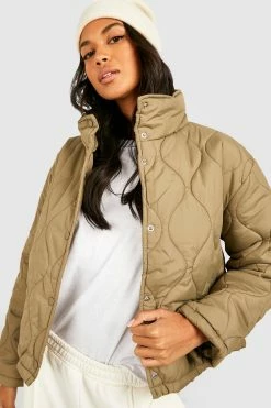Brand new ✔️ Onion Quilt Funnel Neck Puffer Khaki ????