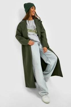 Flash Sale ⌛ Oversized Maxi Wool Look ???? Coat Khaki ⌛