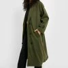 Cheap ???? Premium Double Breasted Wool Look Trench ???? Coat Khaki ❤️