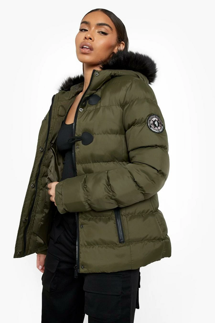 Outlet ???? Short Quilted Bubble Jacket Khaki ???? 1 Outlet ???? Short Quilted Bubble Jacket Khaki ????