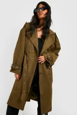 Best deal ???? Super Oversized Faux Suede Trench ???? Coat Khaki ????