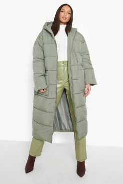 Best reviews of ???? Tall Hooded Longline Puffer ???? Coat Khaki ????