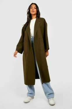 Top 10 ✔️ Wool Look Oversized Belted ???? Coat Khaki ⭐
