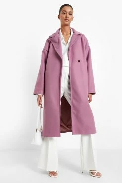 Cheap ???? Boyfriend Wool Look ???? Coat Lilac ????