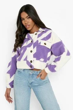 Discount ???? Oversized ???? Dogtooth Pastel Trucker Lilac ????