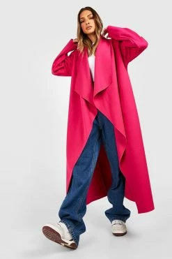 Outlet ???? Super Oversized Waterfall Wool Look ???? Coat Magenta ????