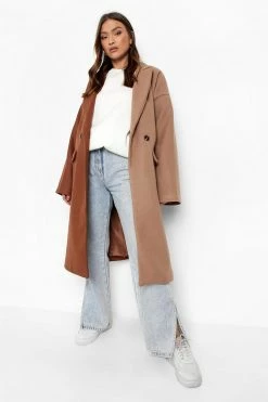 Best Pirce ???? Colour Block Wool Look ???? Coat Mocha ⌛