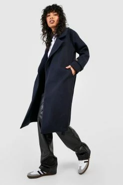 Discount ???? Belted Wool Look Trench Navy ✨