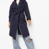 Wholesale ???? Double Breasted Belted Wool Look ???? Coat Navy ????