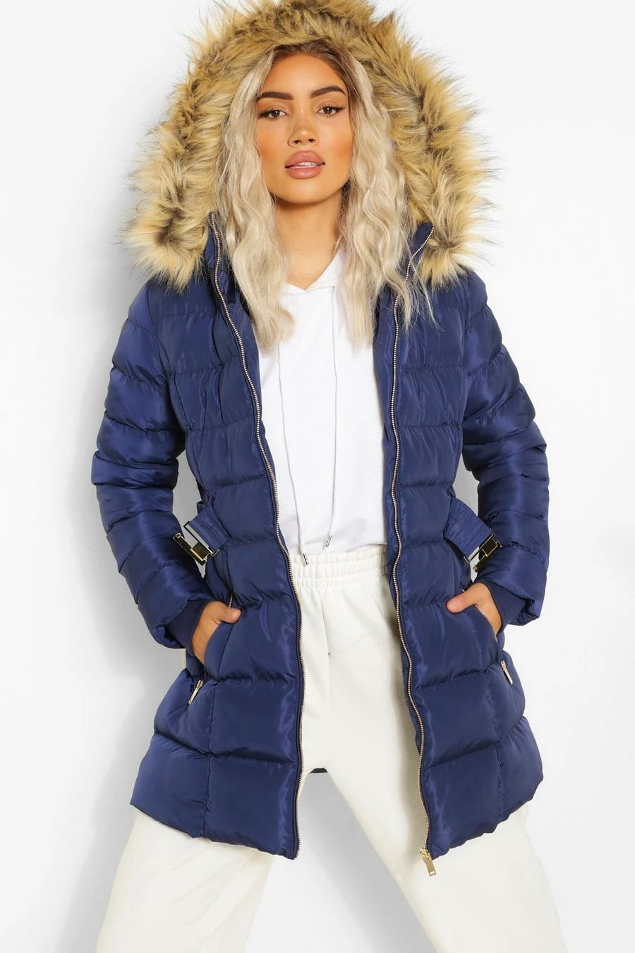Best reviews of ❤️ Faux Fur Trim Hooded Belted Puffer Jacket Navy ???? 1 Best reviews of ❤️ Faux Fur Trim Hooded Belted Puffer Jacket Navy ????