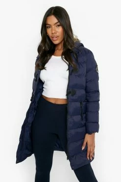 Buy ❤️ Quilted Faux Fur Hood Parka ???? Coat Navy ????