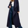 Best Sale ???? Super Oversized Waterfall Wool Look ???? Coat Navy ????