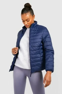 Deals ???? Tall Funnel Neck Puffer Jacket Navy ✔️