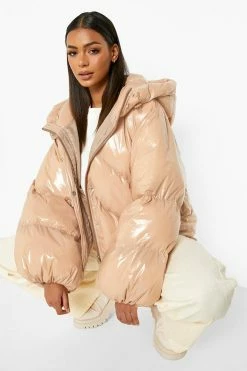 Wholesale ❤️ High Shine Oversized Puffer Jacket Nude ????
