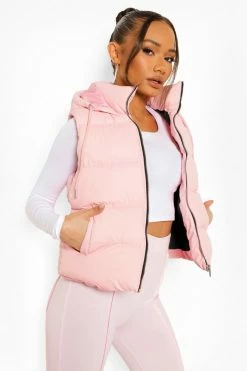 Discount ???? Hooded Padded Vest Nude ????