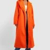 Deals ???? Petite Oversized Belted Wool Look ???? Coat Orange ????