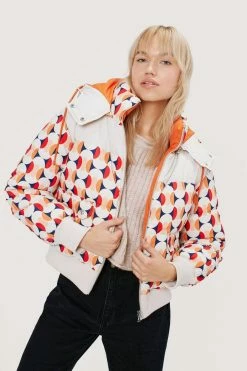 Deals ???? Recycled Retro Print Reversible Jacket Orange ????