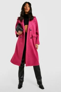 Budget ❤️ Herringbone Wool Look ???? Coat Pink ✨