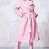 Promo ???? Kourtney Kardashian Barker High Shine Faux Croc Trench ???? Coat Pink ⌛