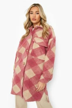 Brand new ???? Oversized Check Shacket Pink ????