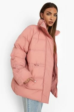 New ⌛ Synch Waist Puffer Jacket Pink ????