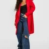 Hot Sale ⌛ Belted Shawl Collar ???? Coat Red ????