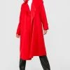 Hot Sale ???? Belted Waterfall Wool Look Trench Red ????