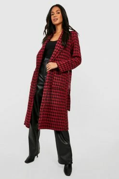 Brand new ???? Wool Look ???? Dogtooth ???? Coat Red ⌛