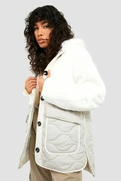 Top 10 ???? Quilted Faux Fur Jacket Sage ????