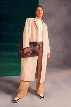 Top 10 ???? Tailored Oversized Wool Look Overcoat Sand ❤️