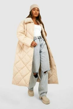 Discount ???? Faux Fur Collar Diamond Quilt Puffer Stone ????