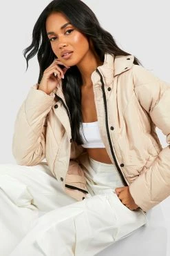 Best Pirce ✔️ Hooded Puffer Jacket Stone ????